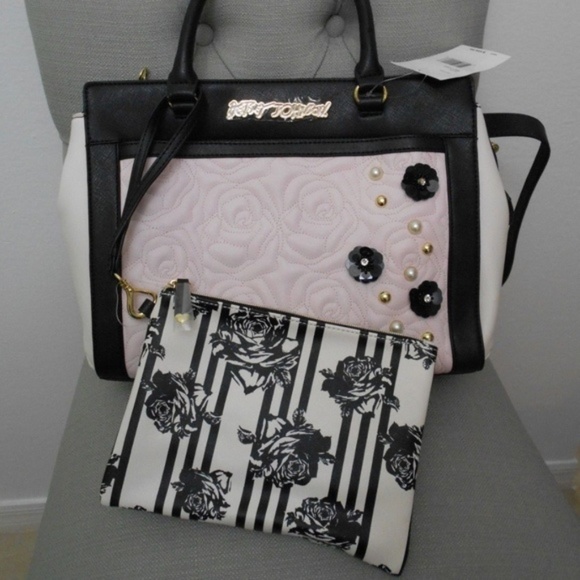 Betsey Johnson Handbags - Betsey Johnson BLUSH ROSES SATCHEL